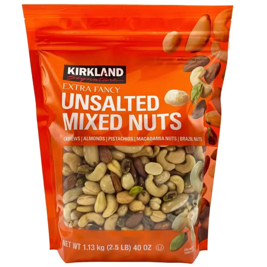 Kirkland Signature Extra Fancy Unsalted Mixed Nuts 1.13 kg ถั่วรวมอบจืด ไม่ใส่เกลือ อาหาร ขนมขบเคี้ย