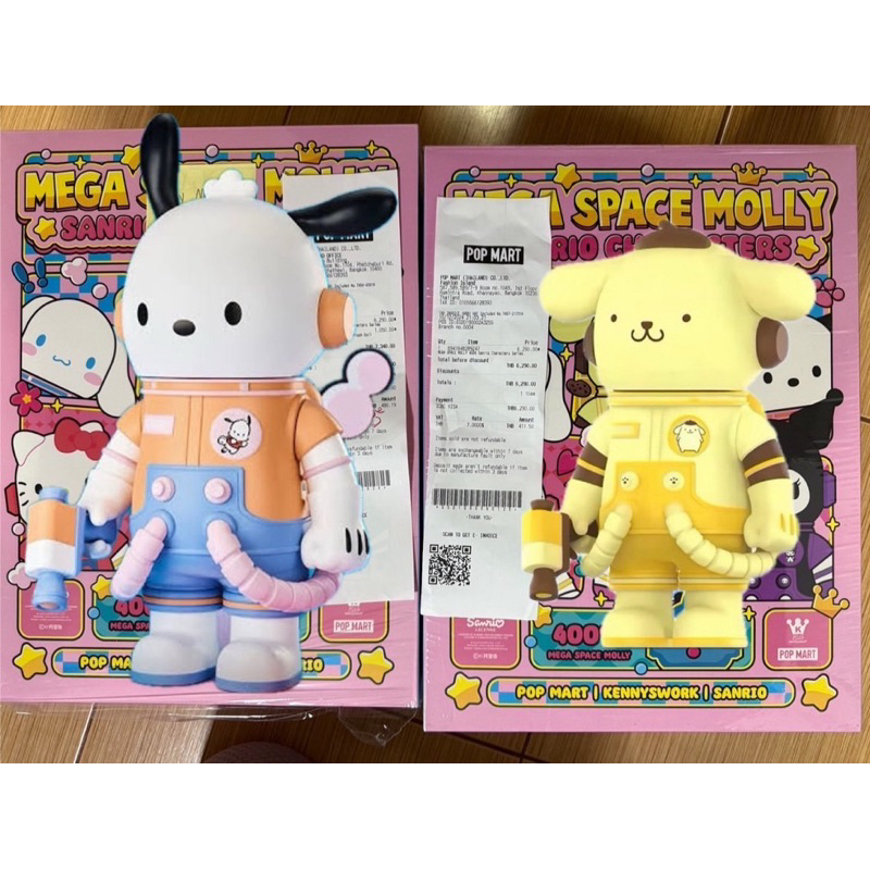 popmart mega space molly sanrio 400% pochacco pompompurin เช็คการ์ด ไม่แกะตัว สินค้าของแท้จากชอป100%