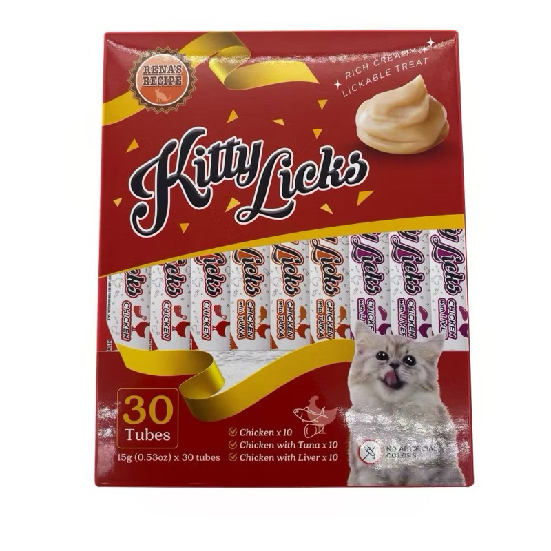 Kitty Licks บรรจุ 30 ซอง/ กล่อง ขนมแมวเลีย