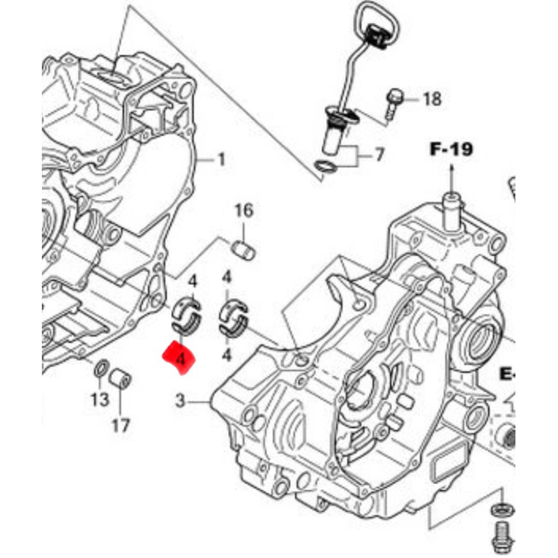 แผ่นรองลื่นเพลาข้อเหวี่ยง 1ชิ้น 295 บาท HONDA CRF300 แท้ศูนย์