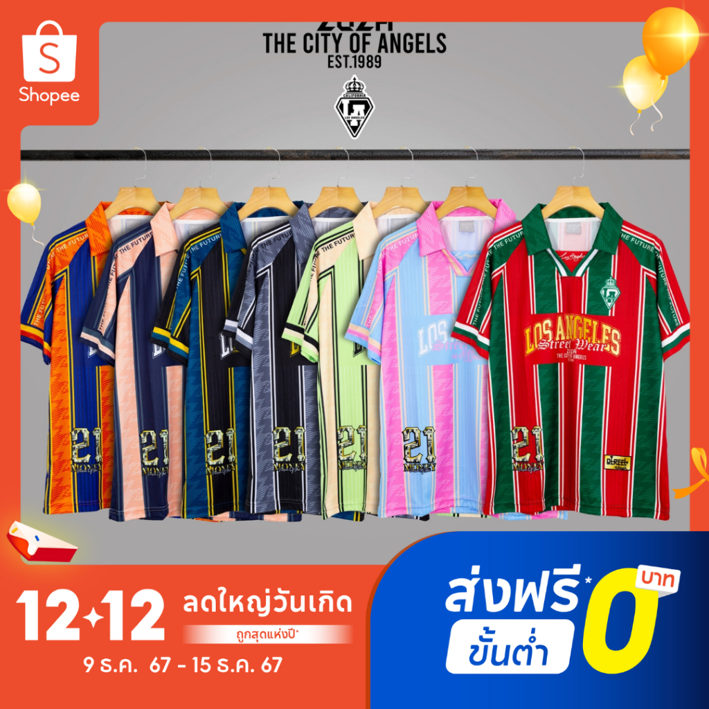 [พร้อมส่งจากไทย] namsap ZUZA LOS ANGELES Unisex เสื้อกีฬาคอปก เสื้อโปโลคอปก แขนสั้น ผ้าไมโครฯเรียบ พิมพ์งานซับลิเมชั่น
