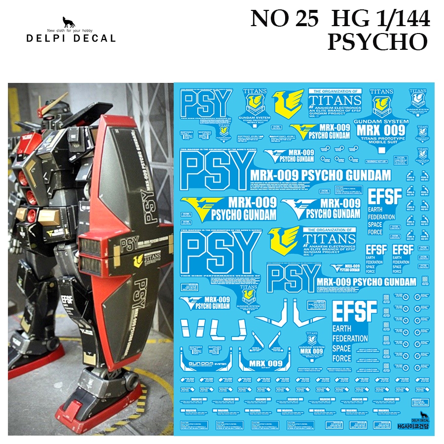 ดีคอลน้ำ [DELPI] 25 HG MRX-009 PSYCHO (HOLOGRAM) 1/144 WATER DECAL
