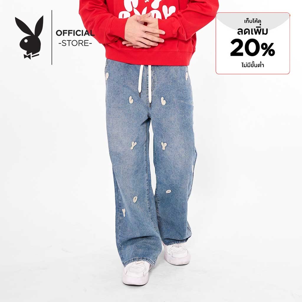 PLAYBOY กางเกงขายาว สี น้ำเงิน รุ่น P1UB244JL002BL