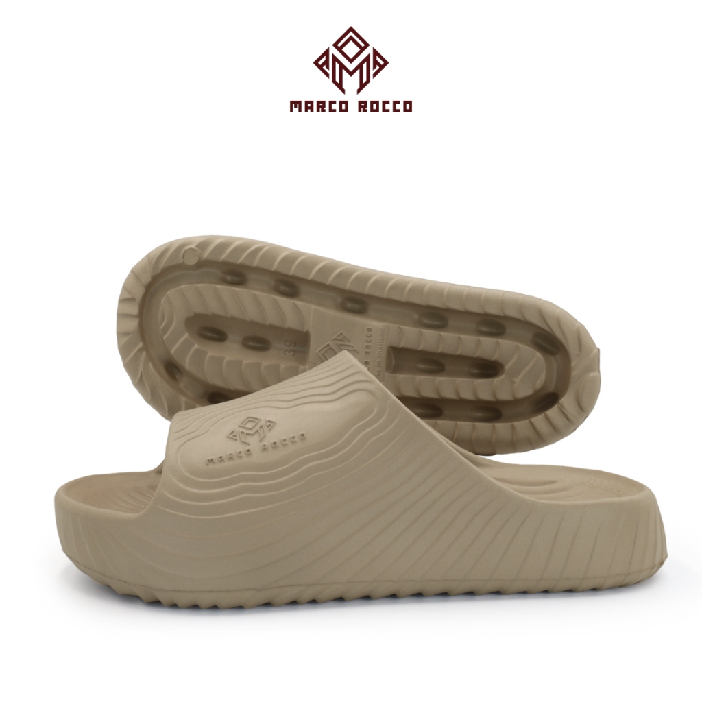 Marco Rocco รองเท้าแตะพื้นนุ่ม รุ่น MR8012 รองเท้า EVA แฟชั่นลายไม้ Unisex กันน้ำกันลื่น