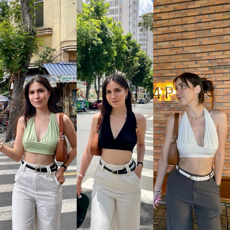 🖤Lux Top🖤 เสื้อผูกคอ เว้าหลัง ผ้าเรยอน2ชั้นทั้งตัว งานแซ่บมากกกก