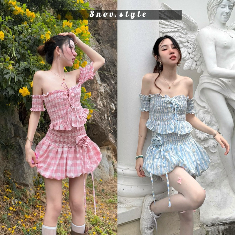 พร้อมส่ง Berenice Set : ชุดเซ็ตงานสั่งตัดของทางร้าน โทนสีสดใส