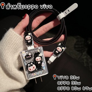 พร้อมส่งจากไทย ขอบหยักLALAดำ ชุดพันสาย เคสหัวชาร์จ ลายการ์ตู…