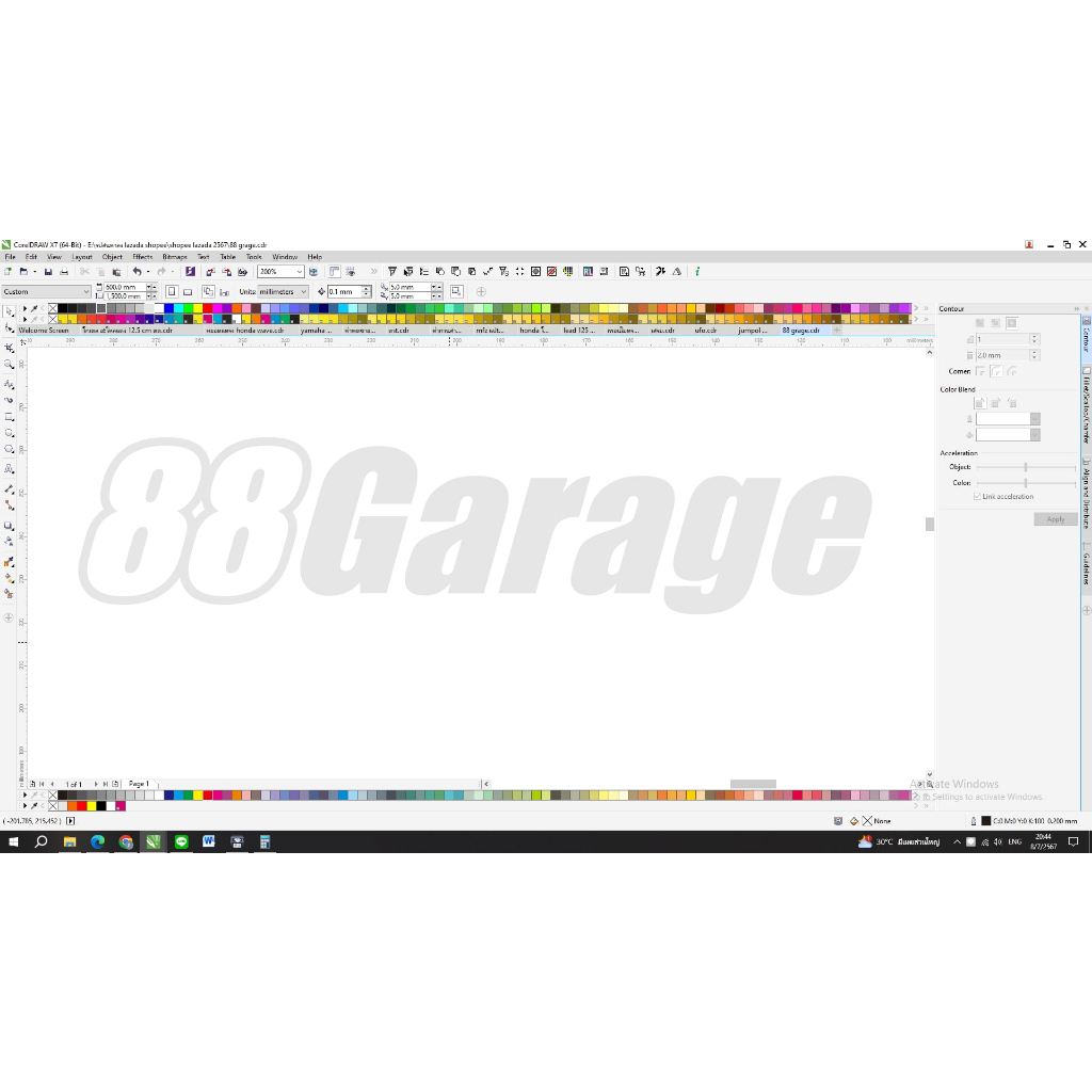 สติ๊กเกอร์สั่งตัด 88garage 3Mสะท้อนแสง 20ชิ้น
