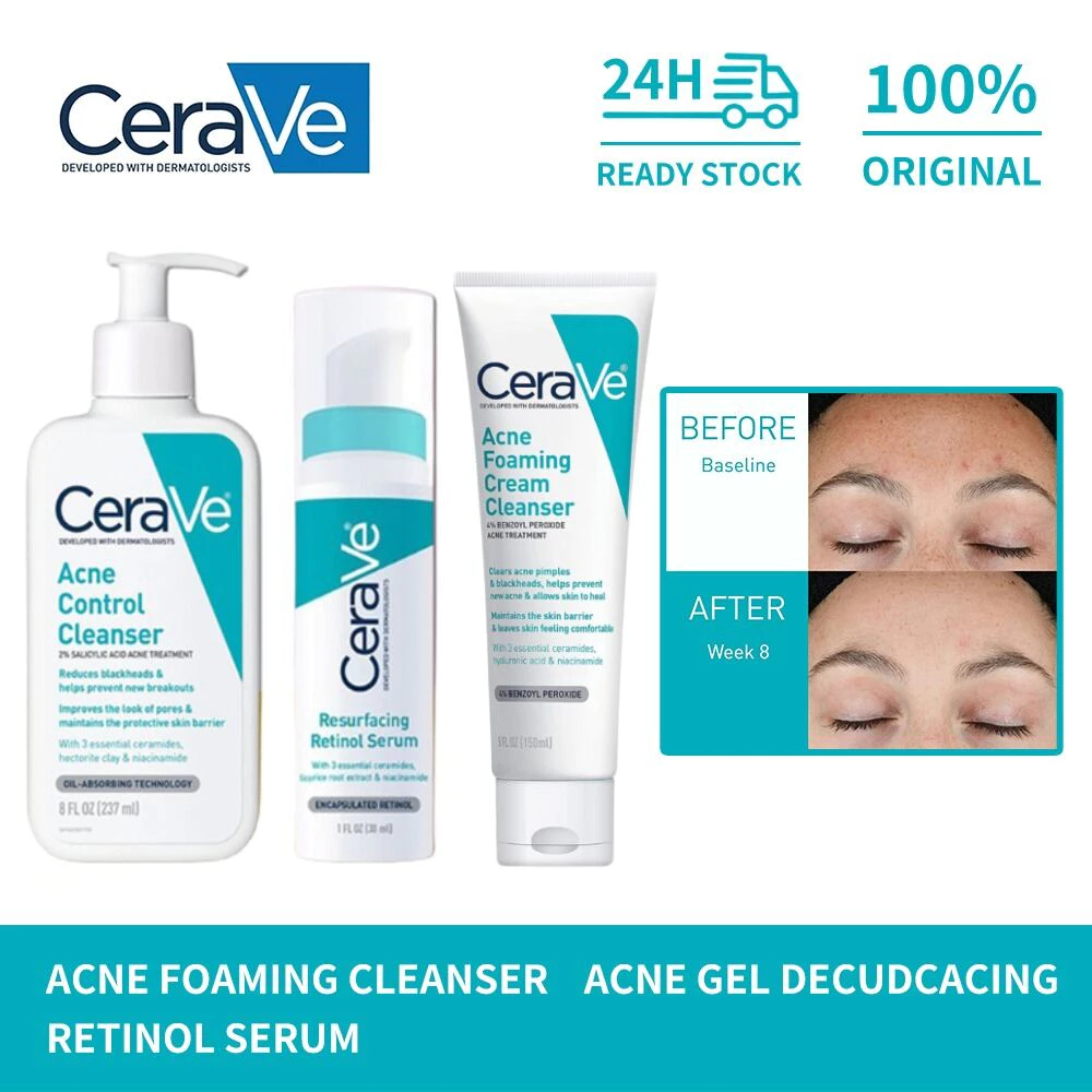 Cerave Acne Control Cleanser 237ml/Cerave Acne Foam Cleanser 150ml/CeraVe Acne Control Gel 40ml