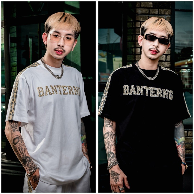 เสื้อยืดคอกลมลายโมโนแกรมBT (เฉพาะเสื้อ) สีขาว/ดำ ผู้ชาย Clothing Man