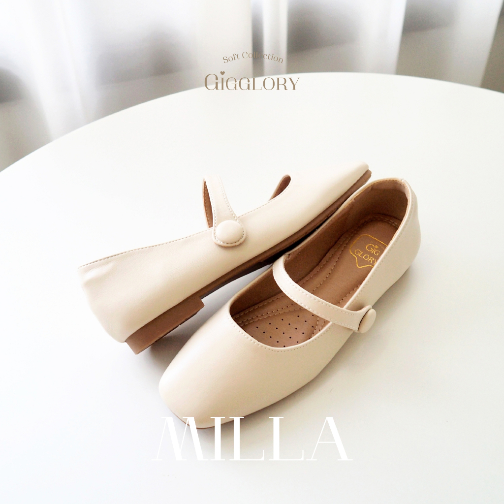 💘 Gigglory Milla ♡ รองเท้าคัทชูหัวตัด มีสายคาด สไตล์แมรี่เจน