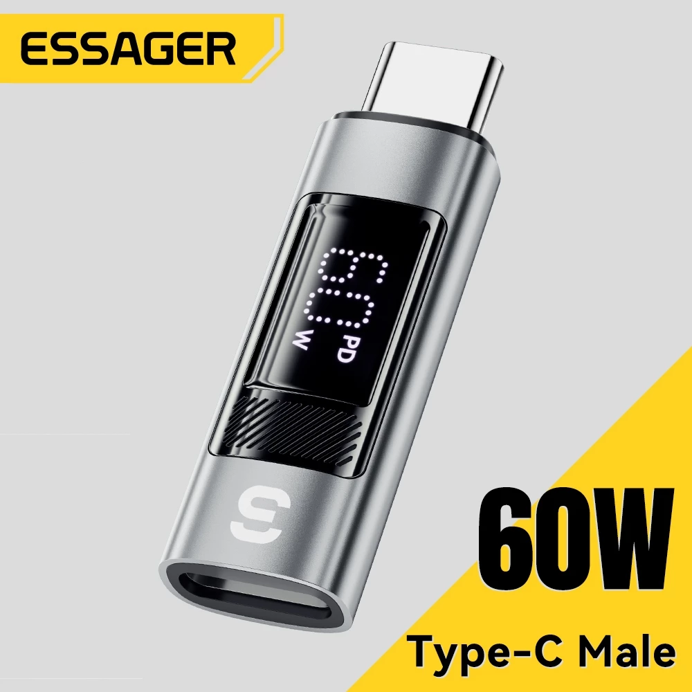 Essager 60W C-L/L-C อะแดปเตอร์จอแสดงผลดิจิตอล