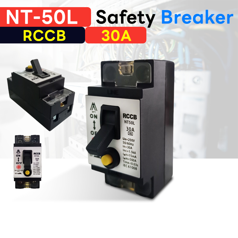 MTT-NT50L เบรกเกอร์กันไฟดูด RCCB 30A 2P NT50L อุปกรณ์ตัดไฟอัตโนมัติ เบรกเกอร์กันไฟดูด กันไฟรั่ว Safety Breaker RCCB