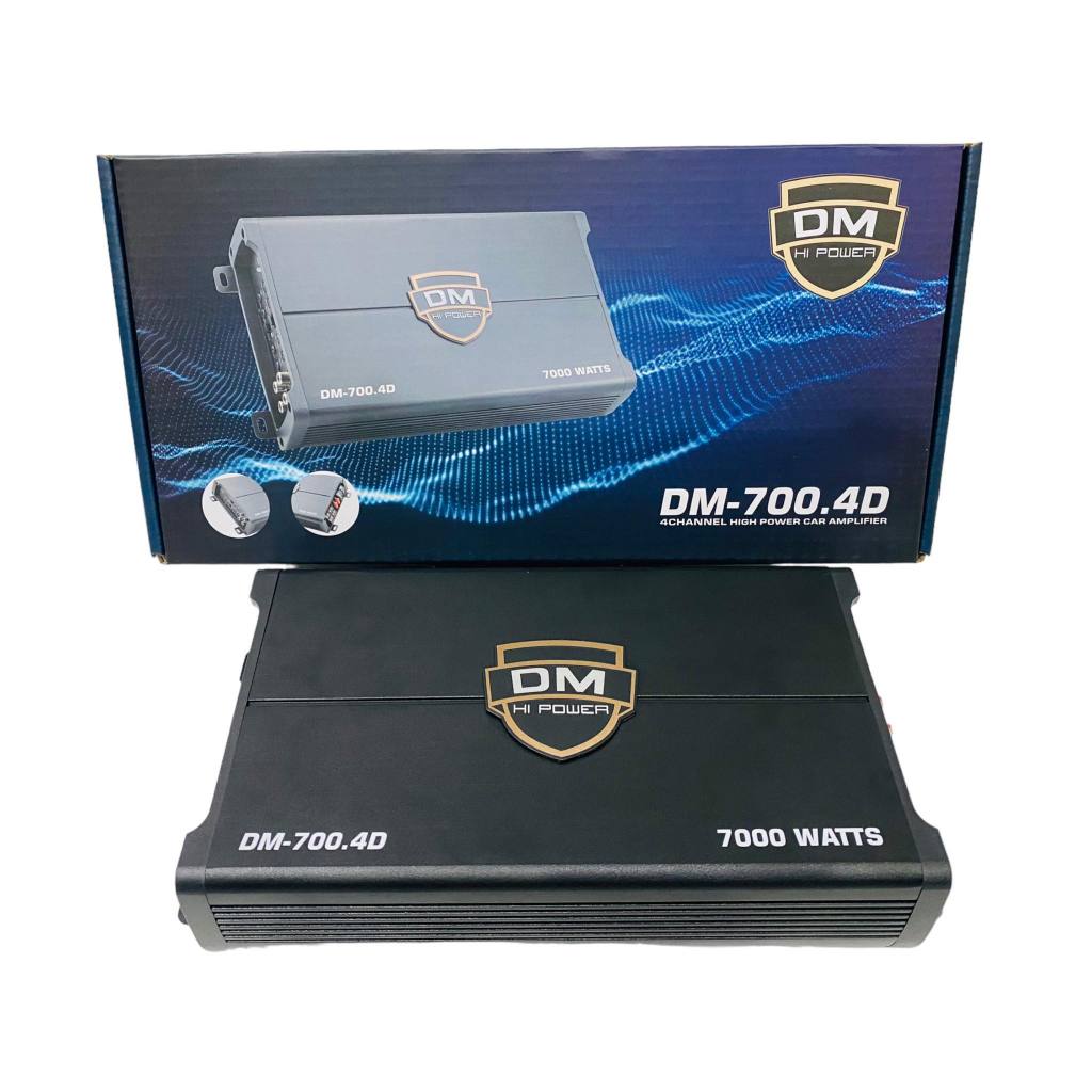 Power 4Ch ClassD ยี่ห้อ DM-Hipower รุ่น DM-700.4D ขับ​กลาง​แหล​มได้​สูงสุด​12-16ดอก ​แล้วแต่​สเปก​แร