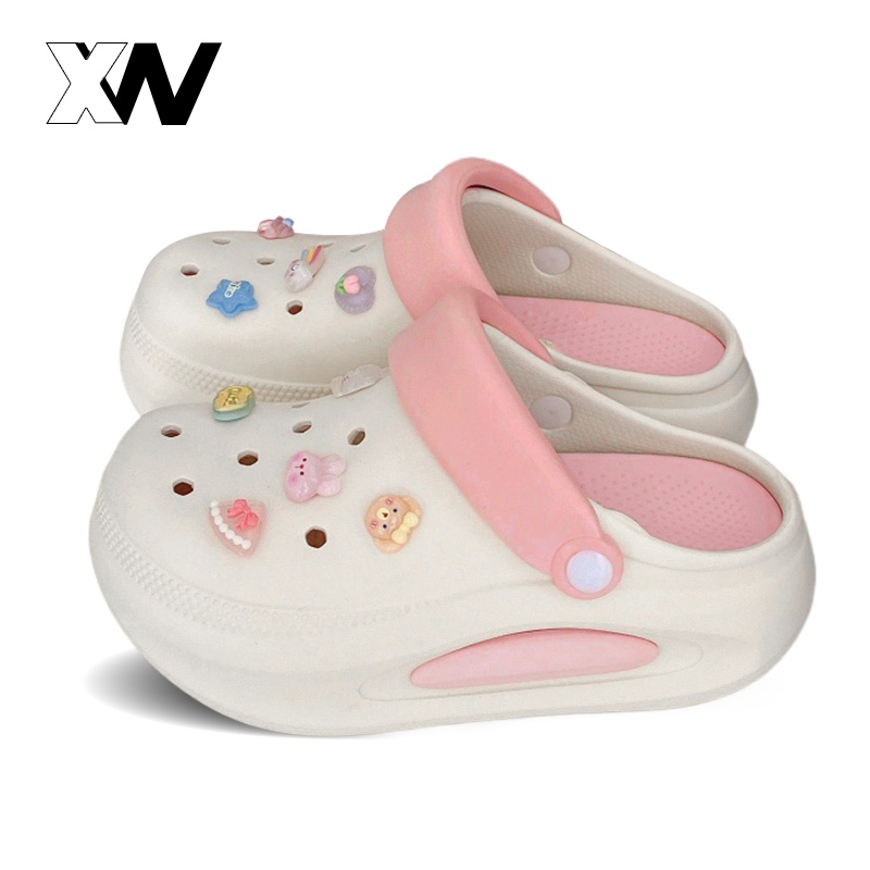 XWbrand ถูกคุ้มค่ามาก รองเท้าแฟชั่นสไตล์เกาหลี รุ่นนี้ใส่ได้สองแบบ จะรัดส้นหรือแบบสวมก็ปังมาก  กดจิ้