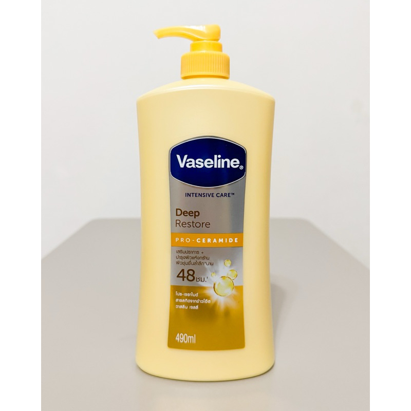 Vaseline Intensive Care Deep Restore Body Lotion 470 ml วาสลีน อินเทนซีฟ แคร์ ดีพ รีสโตร์ โลชั่นสำหรับผิวกาย 470 มล.
