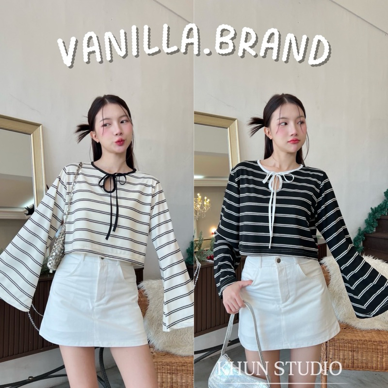 เสื้อแขนยาวปลายแขนบาน แต่งผูกโบว์ -p / VB0288