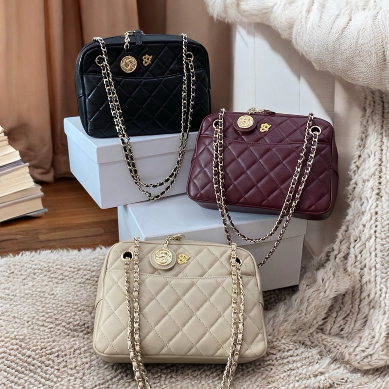 Violet 25cm กระเป๋าหนังแกะ แบรนด์Lovera