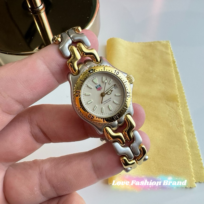 ✨ผ่อน0%แท้100✨ นาฬิกาข้อมือ มือสอง💕 ✨ Tag Heuer ivory Dial ไซส์ Lady✨