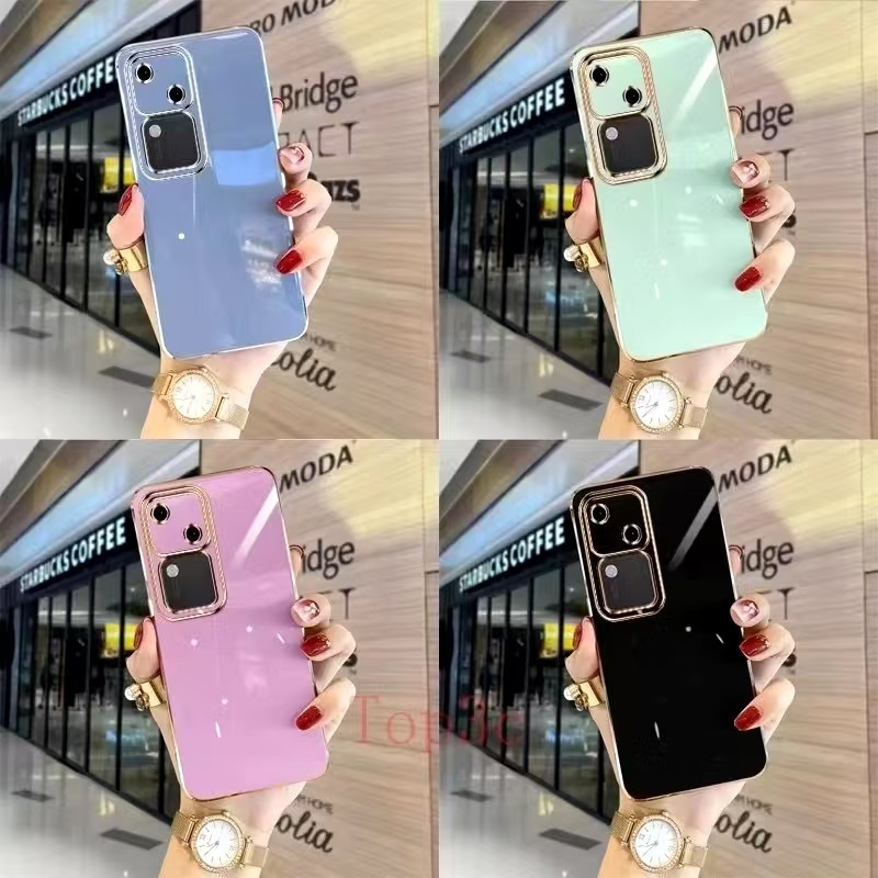 เคส TPU แบบขอบตรง สำหรับรุ่น Vivo V30 V30 pro กันกระแทก ขอบตรง