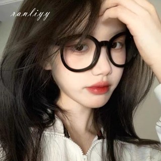 ส่งเร็ว🌼แว่นกรองแสงสีฟ้ากรอบกลมใหญ่วินเทจแฟชั่นสไตล์เกาหลีเบ…