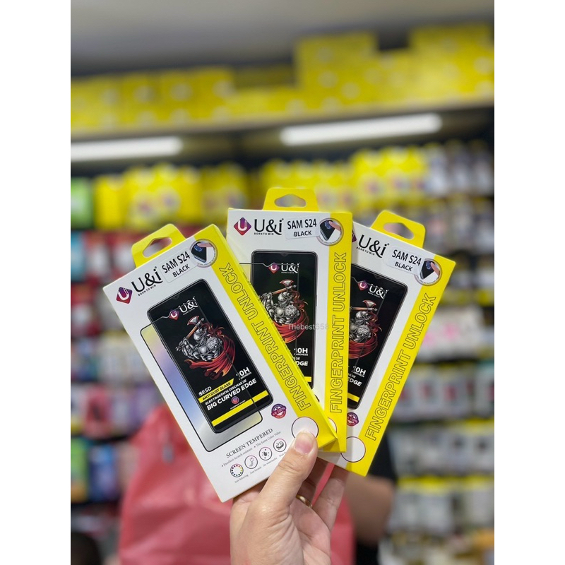 U&i ฟิล์มกระจกกันรอยเต็มจอ แบบใส รุ่น SS S24Ultra S24Plus S24 สแกนนิ้วได้ แบบSlim
