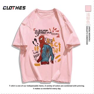 เสื้อยืด ผ้าคอตตอลแท้ CM65 “ลายแมงมุม สไปเดอ "ใส่สบาย สีไม่ตกเนื้อผ้าดี ตัดเย็บดี