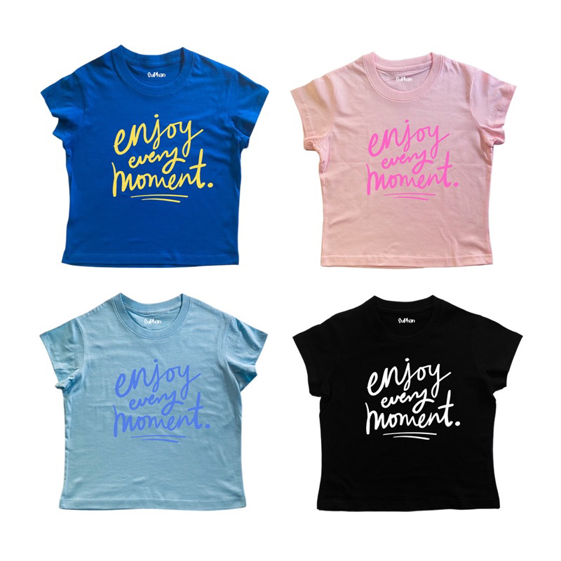 chicchi.cshop | เสื้อยืด baby tee ลายenjoy พร้อมส่ง น่ารักมากกก