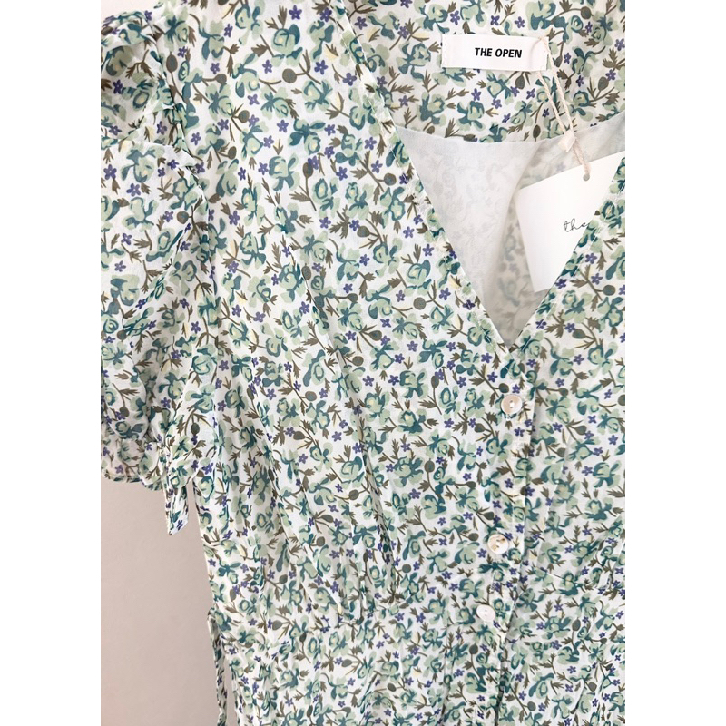 [2690] เดสสยาวกระดุมหน้าลายดอกไม้ - รูปที่ 6