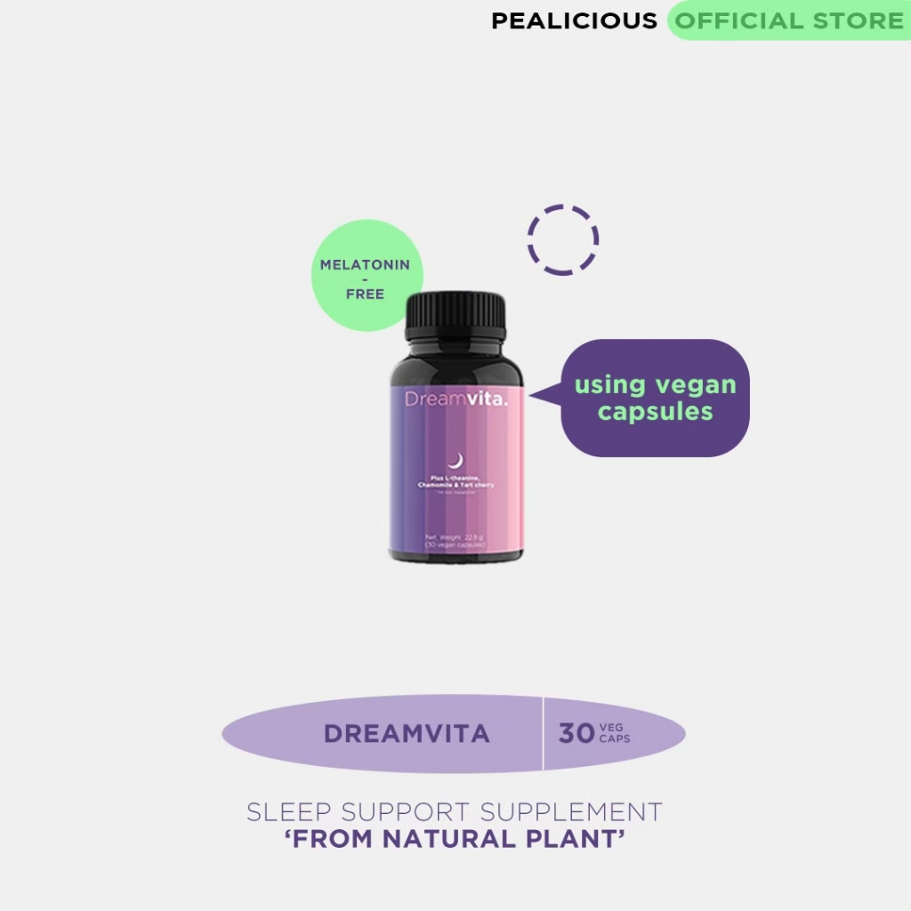 DreamVita Plus L-theanine, Chamomile & Tart Cherry : Sleep Supplement อาหารเสริมช่วยการนอน