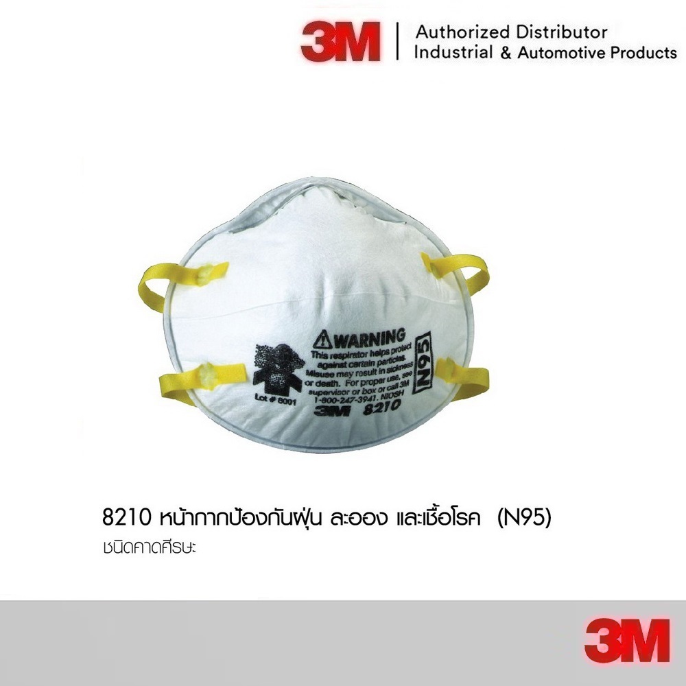 1ชิ้น หน้ากาก 3M N95 รุ่น 8210 กันฝุ่นละออง PM 2.5