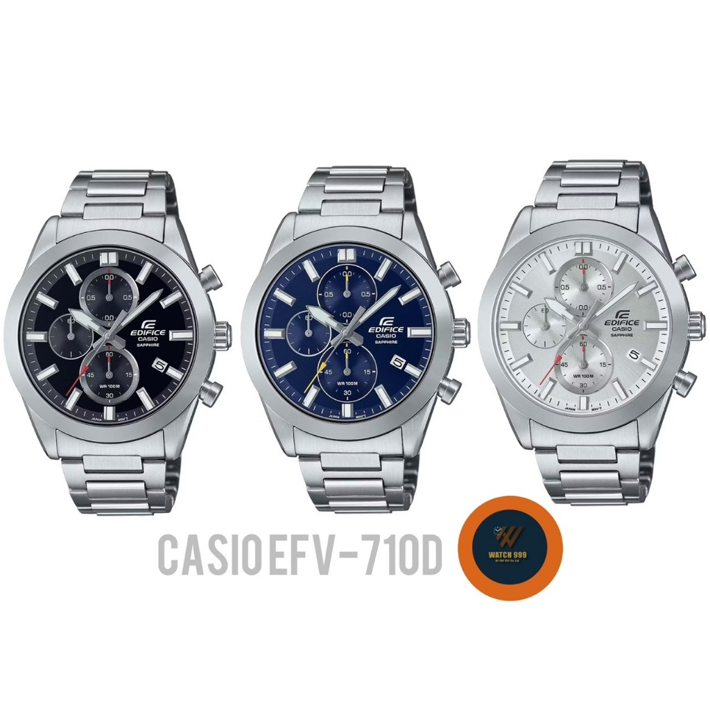 นาฬิกา Casio Edifice แท้ รุ่น EFB-710D Chronograph สายสแตนเลส สำหรับผู้ชาย  ของแท้ 100% รับประกันศูน