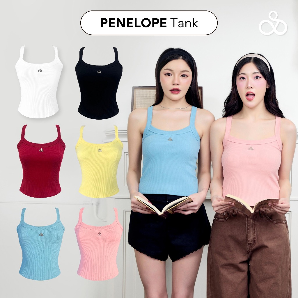 Sistersfabric - Penelope Tank เสื้อสายเดี่ยวตัวยาว สอยโลโก้ กุ๊นขอบหนา