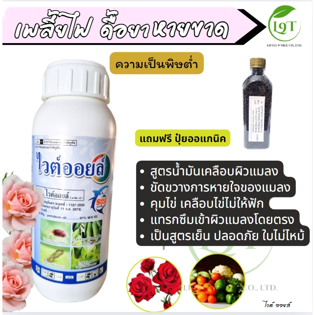 ไวต์ออยล์ ( Vite Oil) กำจัดป้องกัน เพลี้ยไฟ หนอน แมลง สูตรน้ำมัน ช่วยให้ความสวยงามกลับคืนมา W-Oil ใช