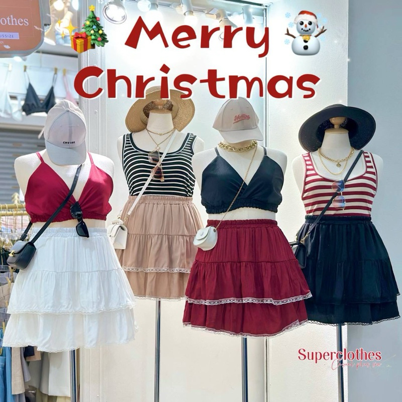 Barbie Skirt กระโปรงระบาย2ชั้น เนื้อผ้าไหมเกาหลี น่ารักมากๆ สไตล์สาวเวียดนาม เสื้อผ้าสาวอวบอ้วน พลัสไซส์ ไซส์ใหญ่