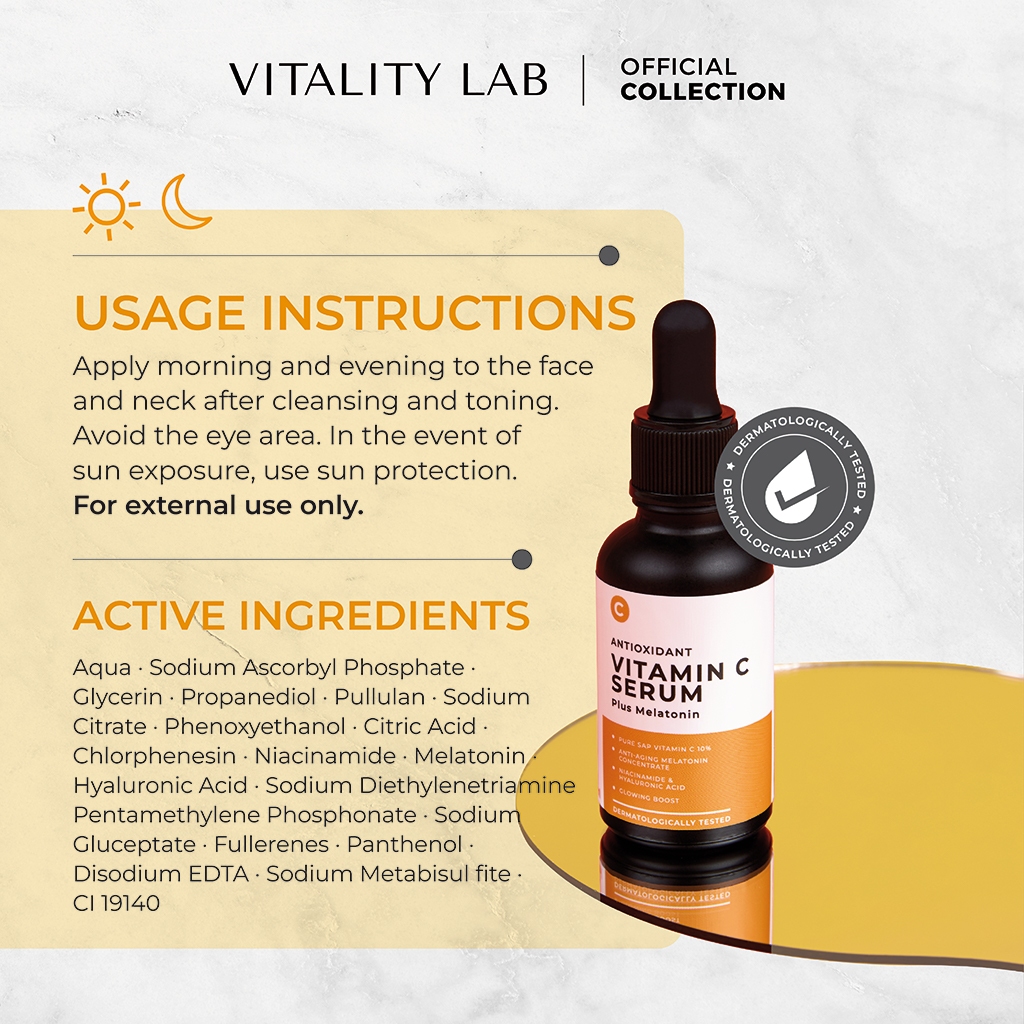 10% Vitamin C plus Melatonin Serum: เซรั่มวิตามินซี + เมลาโทนิน VITALITY LAB รูปที่ 5