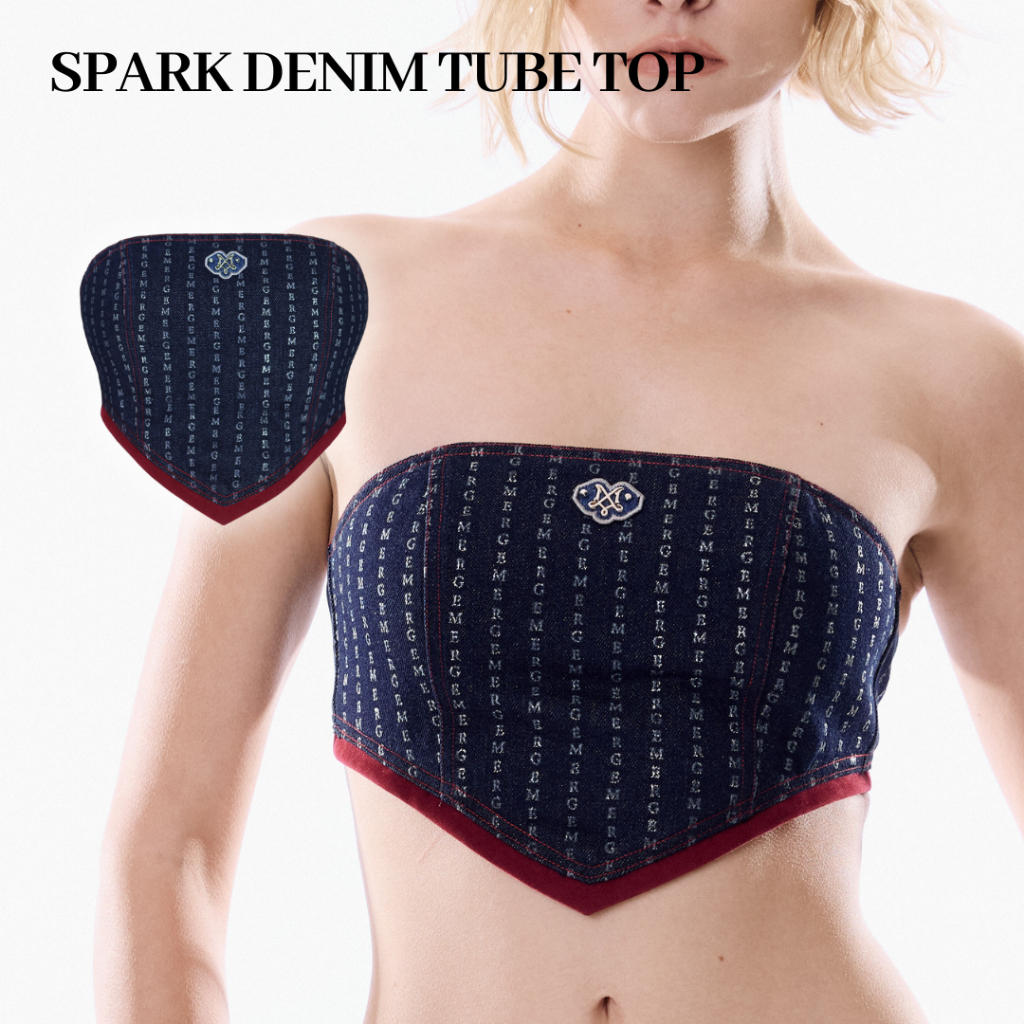 Merge Official - Spark Denim Tube Top (พร้อมส่ง)