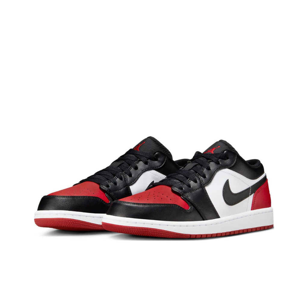 【100% original💯%】Jordan Air Jordan 1 Low "bred toe" Sneakers รองเท้าผ้าใบผู้ชาย(จัดส่งที่รวดเร็ว)
