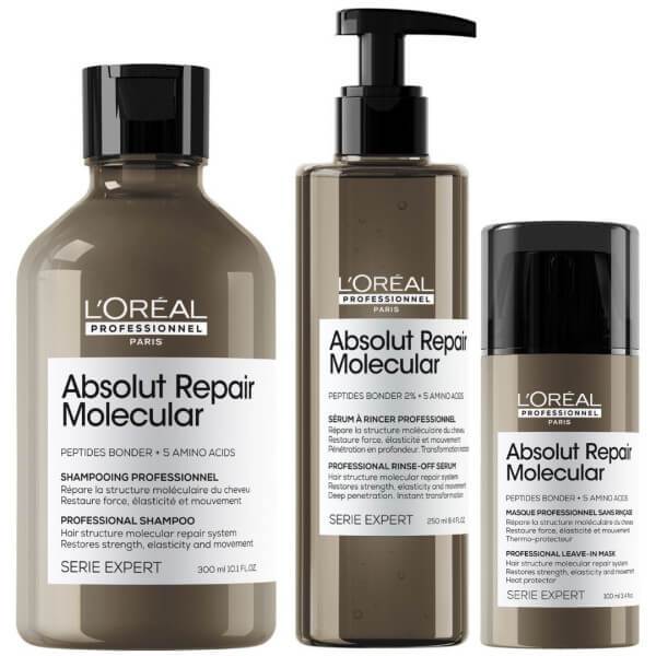 Loreal Repair Molecular Shampoo /PreTreatment /Serum /Leave-In ผลิตภัณฑ์ซ่อมแซมผมเสีย ฟื้นฟูระดับโมเลกุล