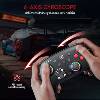 Onikuma Iruka Wireless Controller จอยเกม 3 ระบบ 2.4Ghz, Bluetooth และสาย ปุ่ม Hall Effect #Qoomart