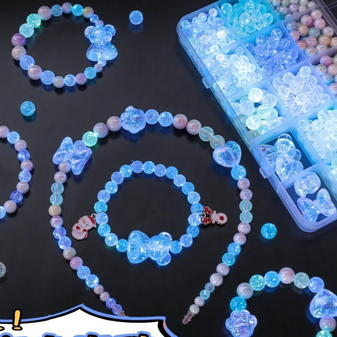 กระเป๋าวัสดุ DIY ทำด้วยมือลูกปัดสำหรับเด็กสำหรับสาว ๆ ที่จะสวมใส่สร้อยข้อมือลูกปัดสร้อยคอสร้อยข้อมือของเล่นเพื่อการศึกษา - รูปที่ 4