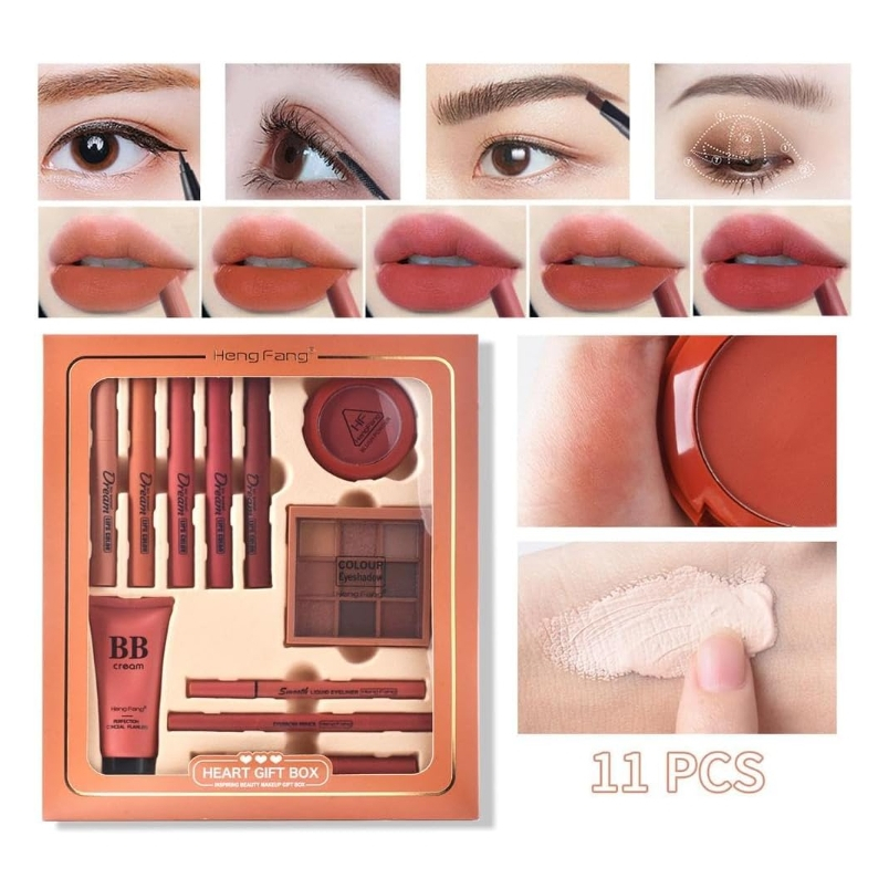 เซตแต่งหน้า Heng Fang โทนส้มอิฐ สุดคุ้ม แพคเกจดี สีสวยมาก No.9091E - รูปที่ 2