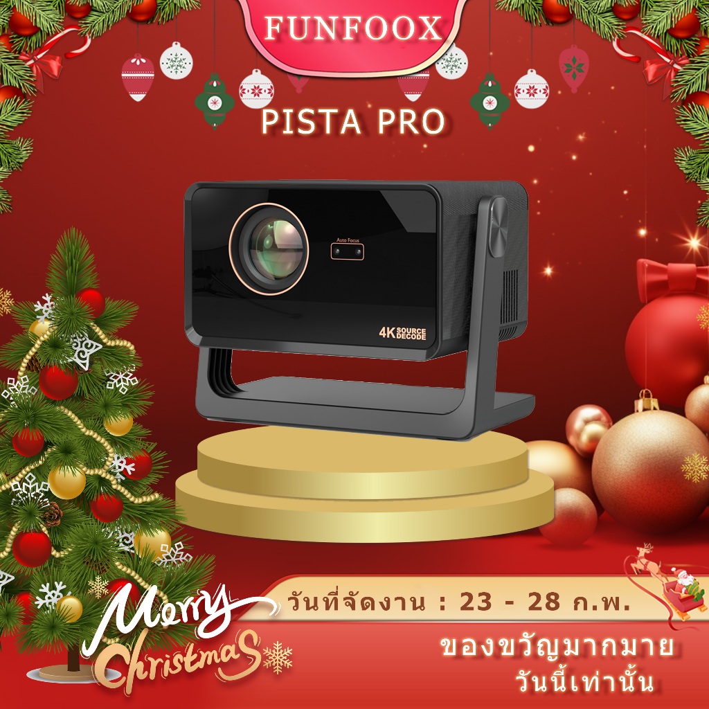 【11000 LUMENS】FUNFOOX PISTA-PRO 4K โปรเจคเตอร์ projector แท้จริง Google system Android 9.0 Netflix โรงภาพยนตร์ส่วนตัว