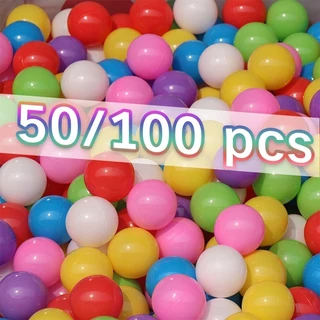 ลูกบอลปลอดสารพิษ ลูกบอลหลากสี (ปลอดภัย 100%) 50-100pcs บ้านบอล บ่อบอล บอลสี บอลเด็ก สระบอล ลูกบอลพลาสติก