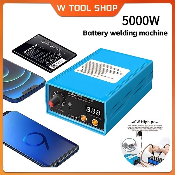 เครื่องเชื่อมจุดไฟ พลังงานสูง 5000W/8000W DIY 18650 พร้อมเท้าที่ถอดออกได้ และปากกาบัดกรีแบตเตอรี่ สําหรับนิกเกิล