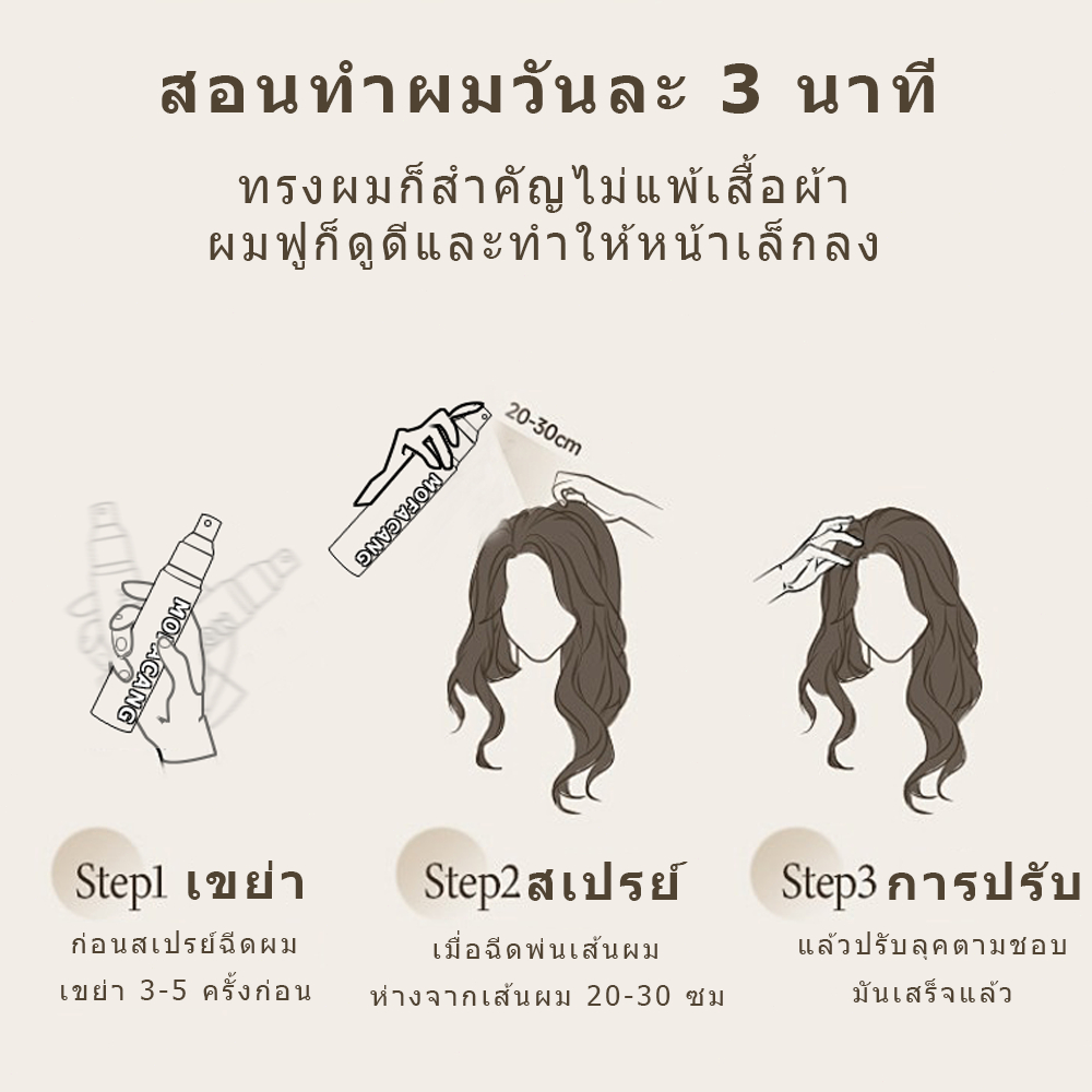 สเปรย์จัดแต่งทรงผมชนิดน้ำ สามารถใช้ได้กับทุกทรงผม ไม่ว่าจะเป็นผมหน้าม้า ผมลอนใช้ได้ทั้งผู้ชายผู้หญิง - รูปที่ 6