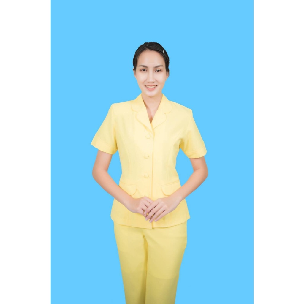 ชุดผู้ช่วยเหลือคนไข้ NA ปกมนหัวใจ (เสื้อ+กางเกง)