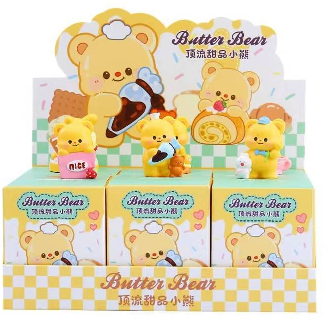 กล่องสุ่มฟิกเกอร์ Butterbear หมีน้องเนยกล่องสีเหลือง ยกกล่อง6จุ่ม น่ารักทุกลาย