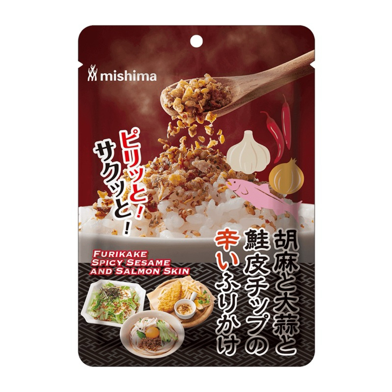 ผงโรยข้าว สูตรงาและหนังปลาแซลมอน รสเผ็ด ตรา มิชิม่า Mishima