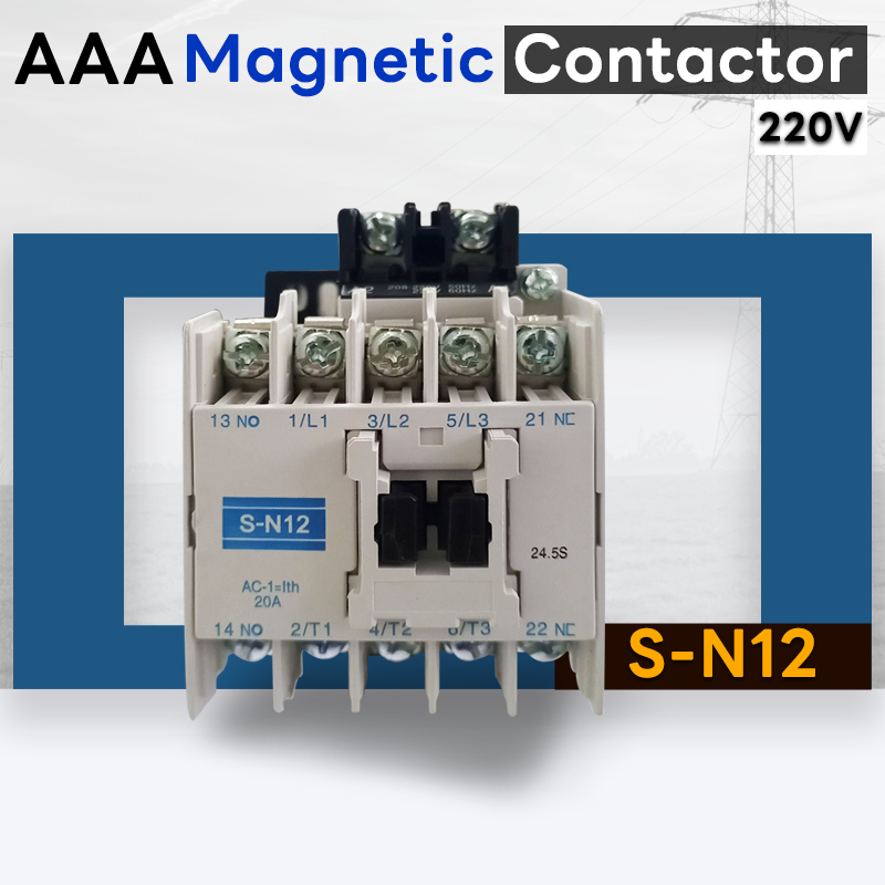 AAA แมกเนติก คอนแทคเตอร์ SN-12 Coil AC220V Magnetic AC Contactor S-N12